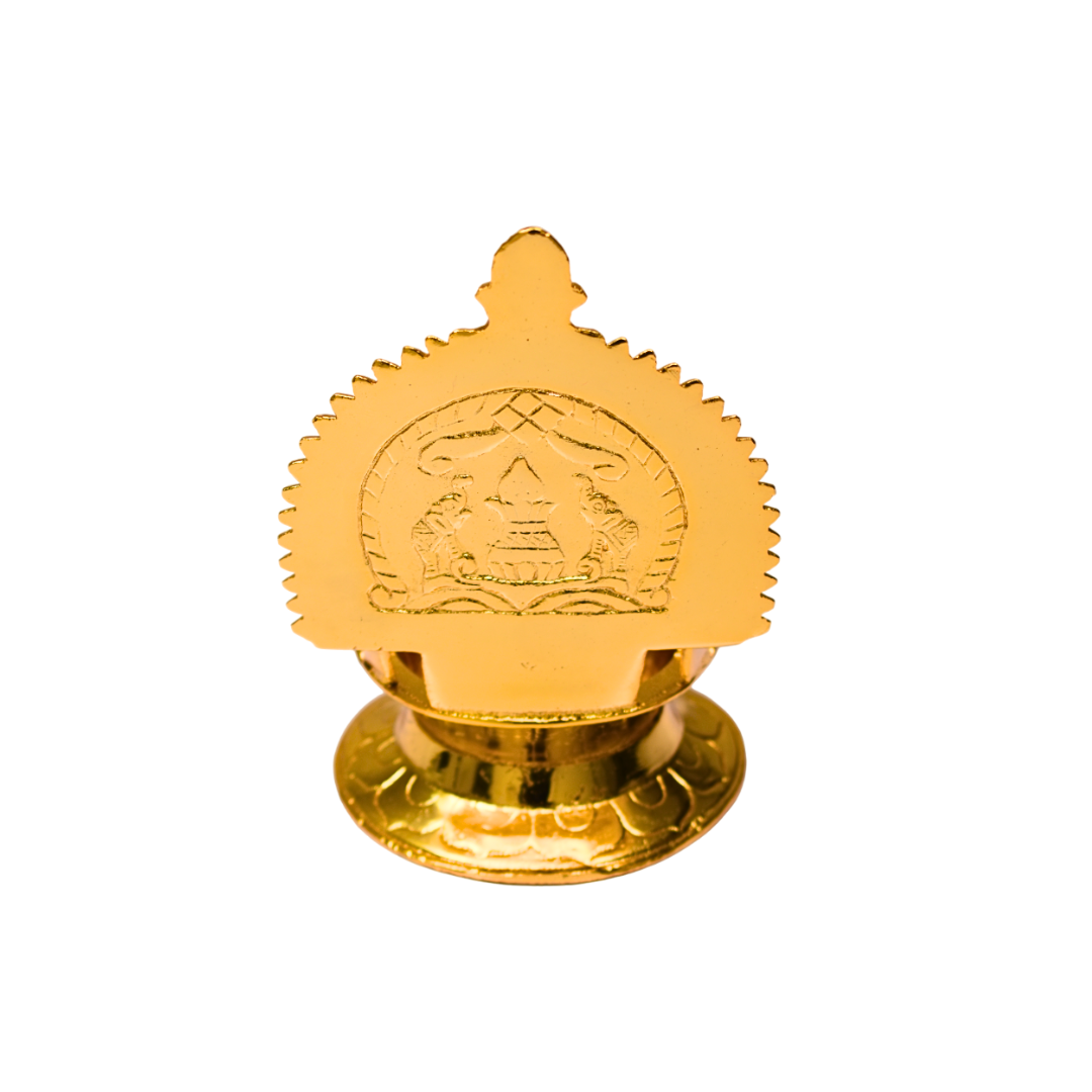 Brass Astalakshmi Diya (Vilakku) Gold Plated Specially From Nachiyarkovil Kumbakonam (10 SGD For Preorder & Delivery In 15 Days) - 600 g
