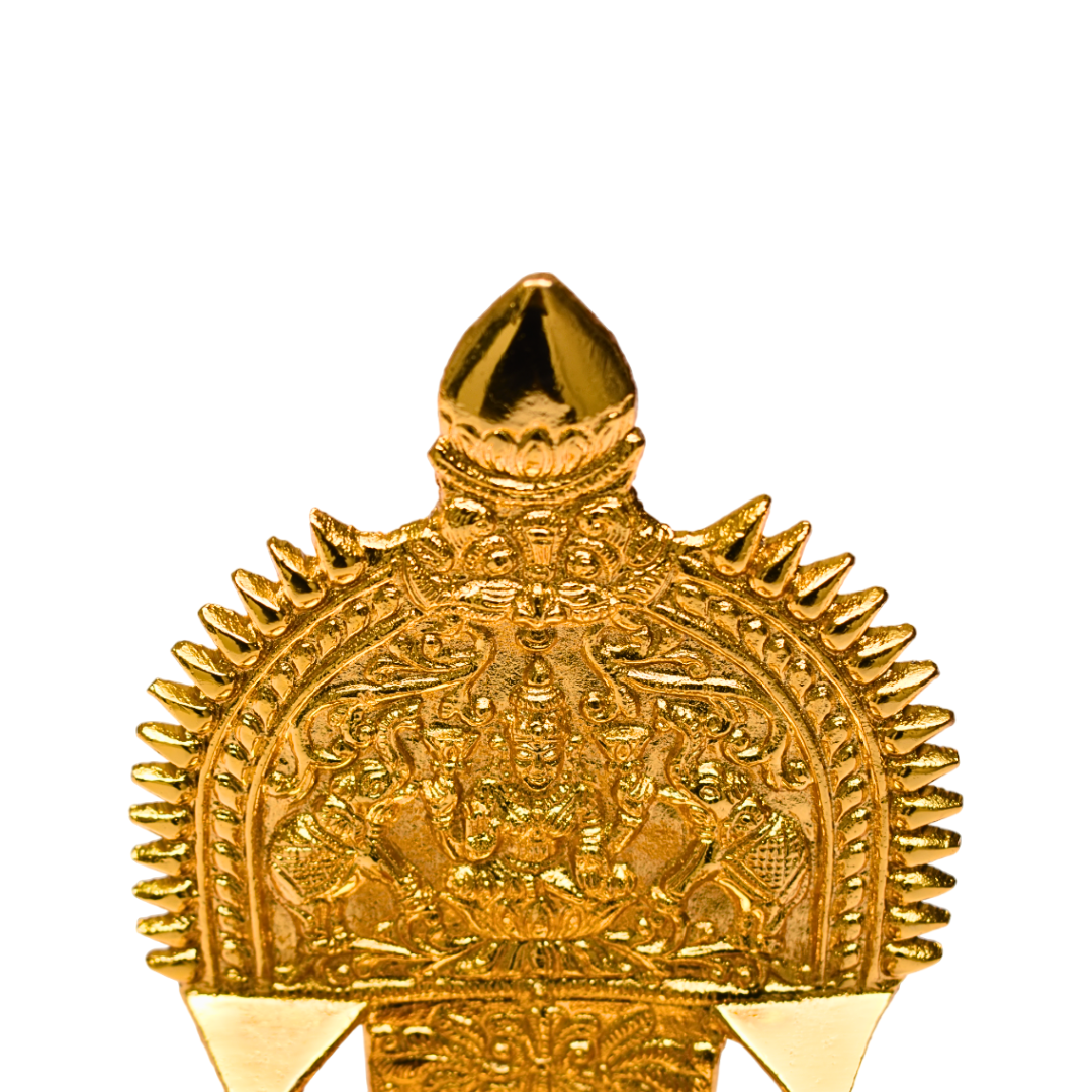 Brass Lakshmi Diya (Kamatchi Vilakku) Gold Plated Specially From Nachiyarkovil Kumbakonam (10 SGD For Preorder & Delivery In 15 Days) - 1 pc (700 g)