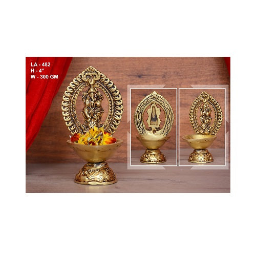 Brass Ganesha Lamp (Vinayagar) Specially From Nachiyarkovil Kumbakonam (10 SGD For Preorder & Delivery In 15 Days) - 4 Inch