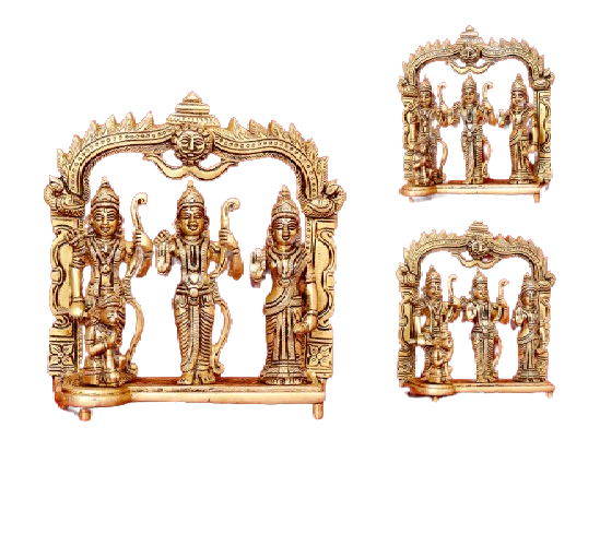 Brass Ramar Darbar Statue ( Pattapishegam) Set Specially From Nachiyarkovil Kumbakonam (10 SGD For Preorder & Delivery In 15 Days) - 6 Inch
