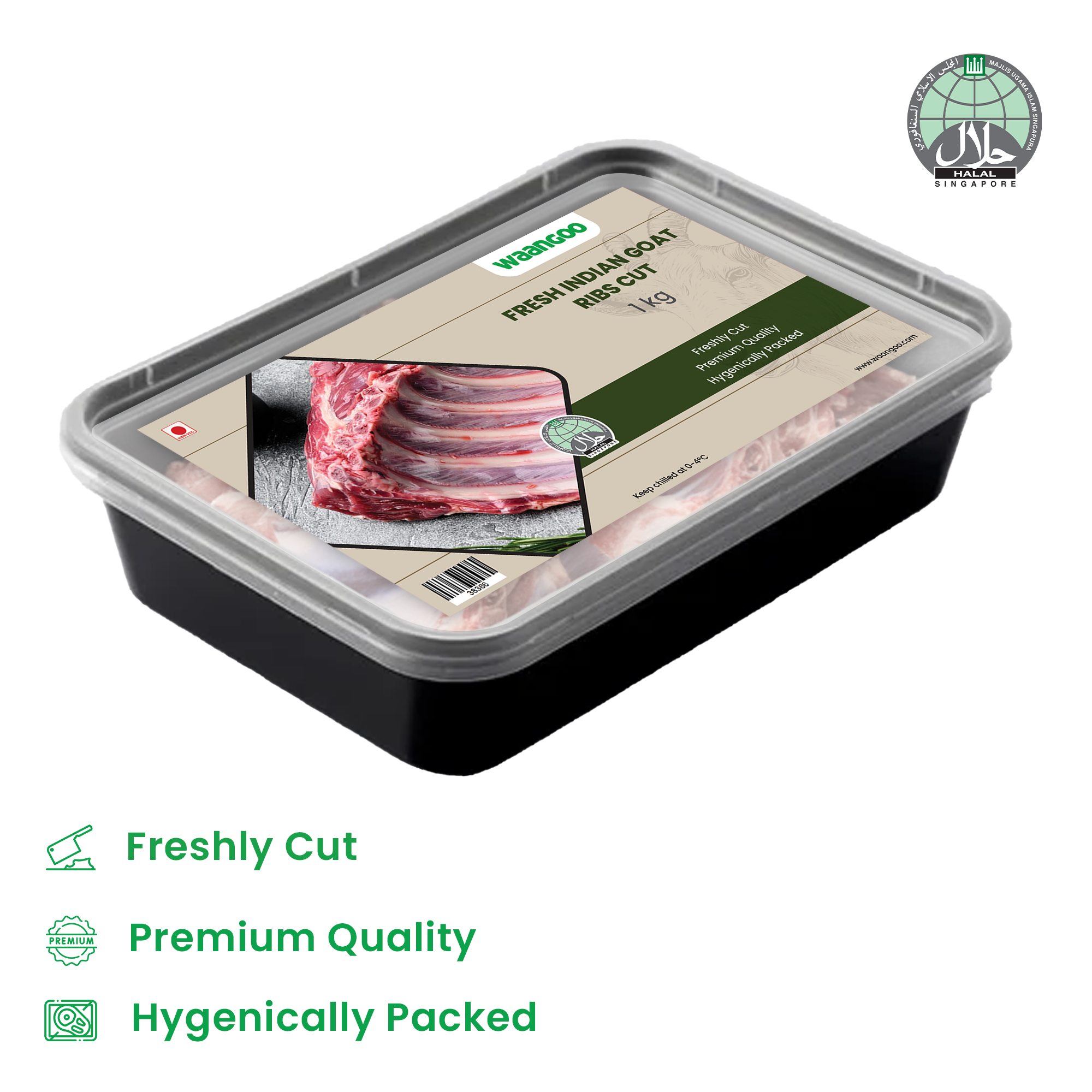 Fresh Indian Breed GOAT Ribs Cut Pcs (No Exchange Or Return On This Item) - 1 Kg