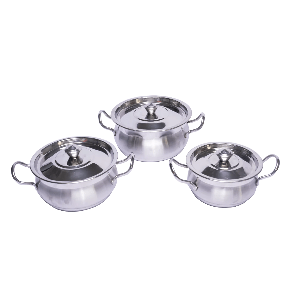 Stainless Steel Cook & Serve Dish - Set of 3