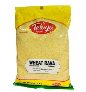 Telugu Foods Wheat Fine Rava/Semolina (Sooji/Suji) - 1 Kg