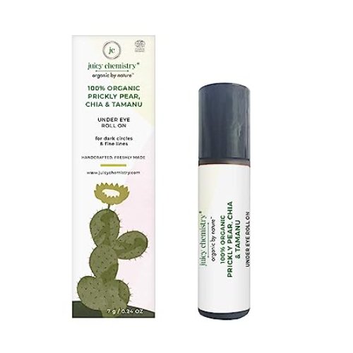 Juicy Chemistry 100% Organic Prickly Pear Chia and Tamanu Eye Rollon (Certified Organic)