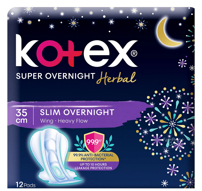 Kotex Super Slim Overnight Herbal 35cm - 12 Pads